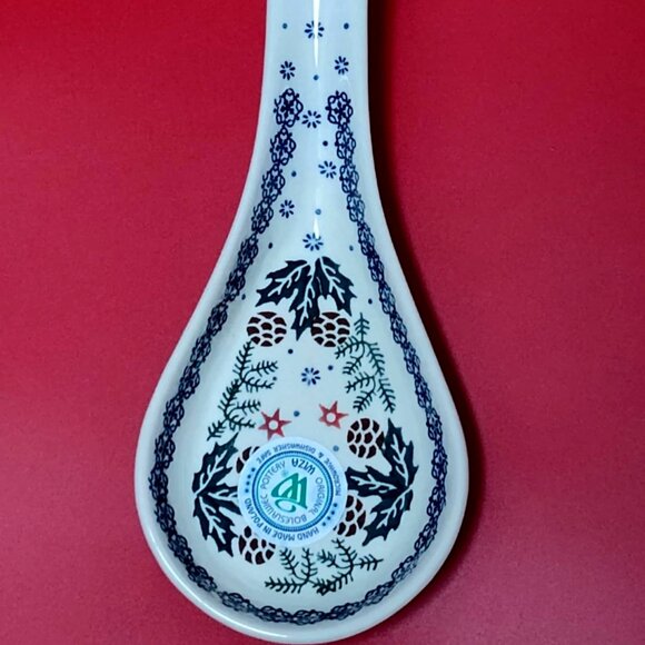 Polish Pottery, Boleslawiec spoon rest, Christmas pattern - new - Picture 1 of 13